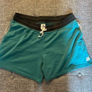 Men’s teal/greenish blue Chubbies lounge shorts, 5.5 inch inseam size LARGE